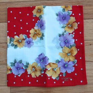 Emanuel Ungaro vintage floral neckerchief small scarf EUC